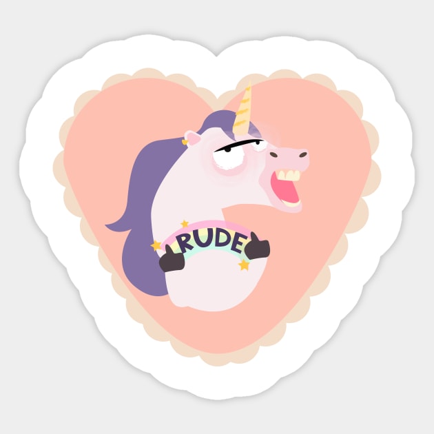 Rude Sticker by Mayxavier